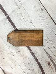 Blank stocking tag - Wooden tag - Stained blank wood tag - Name tag - Christmas tag