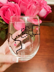 Personalized Best friend states wine glass, custom wine glass you choose two states with coordinating cities, Stem or Stemless wine glass