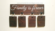 Family is forever wood sign / Picture frame wooden sign / Home decor family sign / Hanging family picture sign