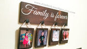 Family is forever wood sign / Picture frame wooden sign / Home decor family sign / Hanging family picture sign