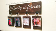 Family is forever wood sign / Picture frame wooden sign / Home decor family sign / Hanging family picture sign