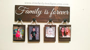 Family is forever wood sign / Picture frame wooden sign / Home decor family sign / Hanging family picture sign