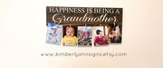 Happiness is being a grandmother wood sign with twine to hang pictures, Grandparent gift, Grandmother gift, Gift for Grandma, Wooden sign
