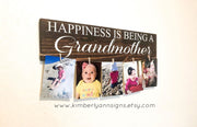Happiness is being a grandmother wood sign with twine to hang pictures, Grandparent gift, Grandmother gift, Gift for Grandma, Wooden sign