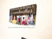 Happiness is being a grandmother wood sign with twine to hang pictures, Grandparent gift, Grandmother gift, Gift for Grandma, Wooden sign