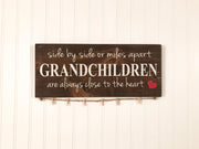 Side by side or miles apart / Grandchildren sign / Grandmother gift / Gift for Grandma/ Grandchildren picture sign / Grandparent gift