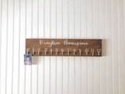 School picture holder sign / Kindergarten through 12th grade / Personalized school picture sign / K-12 wooden pic sign with twine and clips