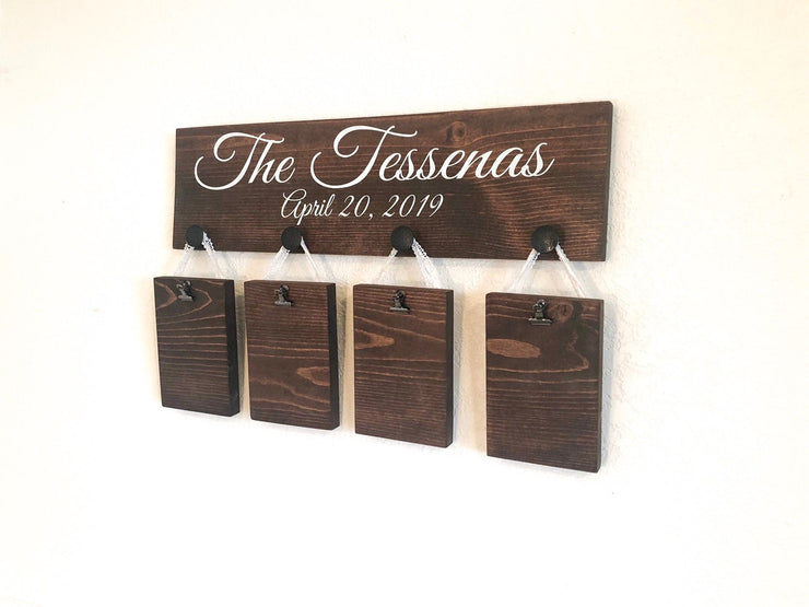 Last name picture sign / Wooden personalized frame sign / Custom last name sign with pictures / Last name and established date wood sign