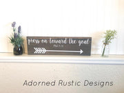 Press on toward the goal bible verse wooden arrow sign decor, Wooden arrow sign, Phil 3:14, Arrow home decor, Bible quote, Wood arrow sign