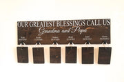 Our greatest blessings call us / Custom grandparent sign / Personalized grandparent sign / With grandkid names and bdays / Picture wood sign