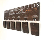 Our greatest blessings call us / Custom grandparent sign / Personalized grandparent sign / With grandkid names and bdays / Picture wood sign
