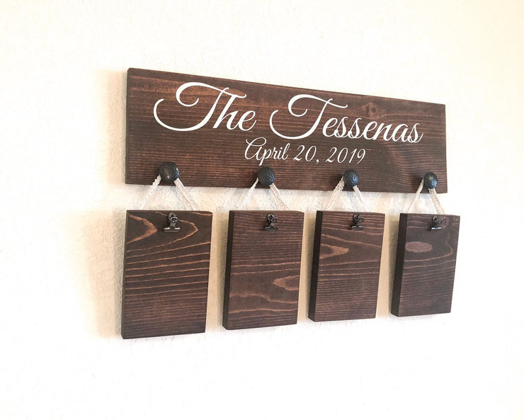 Last name picture sign / Wooden personalized frame sign / Custom last name sign with pictures / Last name and established date wood sign