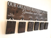 Our greatest blessings call us / Custom grandparent sign / Personalized grandparent sign / With grandkid names and bdays / Picture wood sign