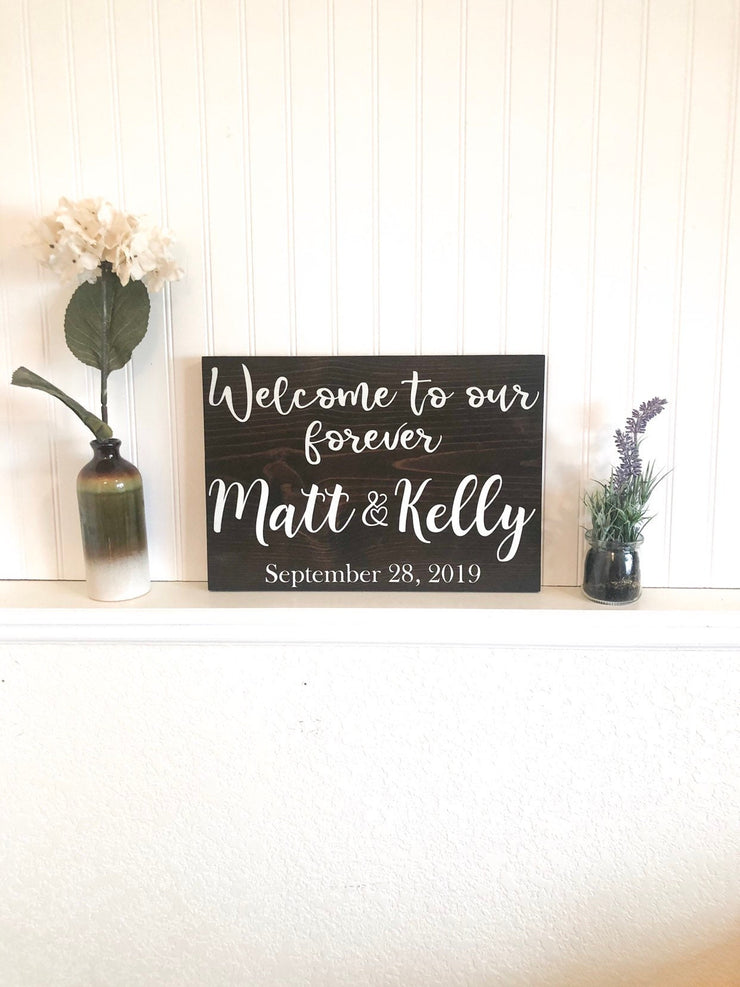Wedding decor custom sign / Welcome to our sign / Personalized wedding sign / Couples name wedding sign / Custom Wooden wedding decor sign