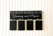 Personalized Our Greatest Blessings Call Us Wooden Sign with Hanging Picture Plaques / Grandparent gift / Grandma & Grandpa Custom Name sign