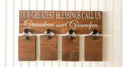 Personalized Our Greatest Blessings Call Us Wooden Sign with Hanging Picture Plaques / Grandparent gift / Grandma & Grandpa Custom Name sign