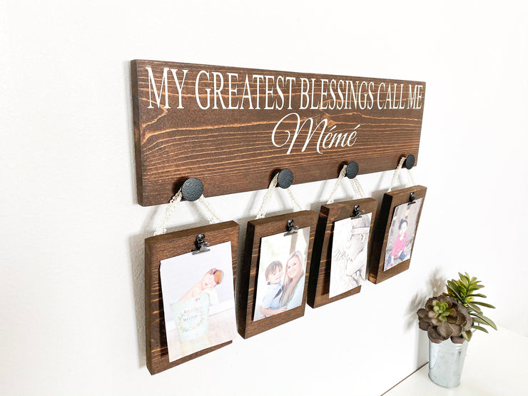 My greatest blessings call me sign / Custom grandma gift / Personalized gift for Nana / Picture hanging sign with custom name / Custom sign