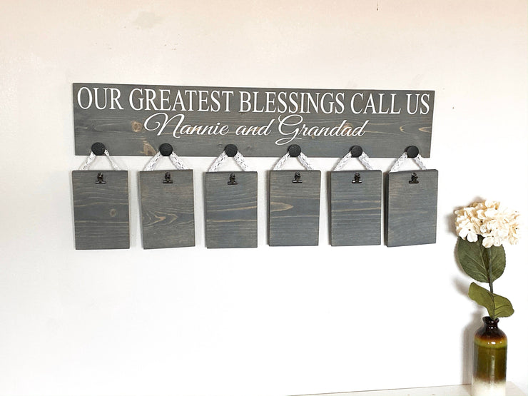 Our greatest blessings / Gift for Grandparents / Mom & Dad gift / Pregnancy announcement / Personalized grandparent name sign
