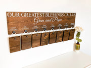 Our greatest blessings call us / Personalized 8 grandkid name sign / Wooden picture frame sign / Custom grandparent wood sign