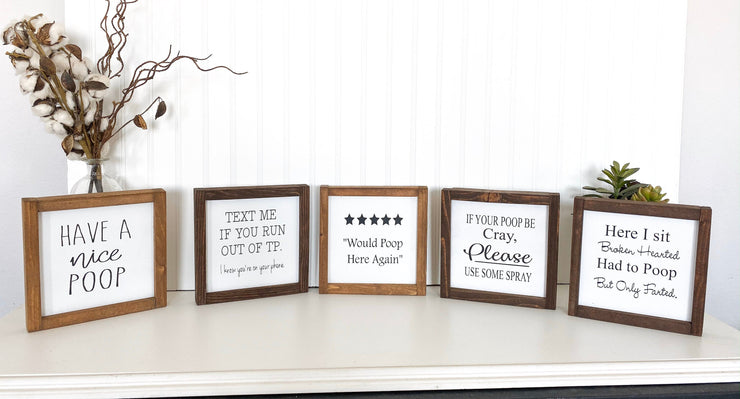 Have a nice poop framed wooden bathroom sign / Cute/Funny farmhouse framed bathroom sign decor / Bathroom counter top Have a nice poop sign