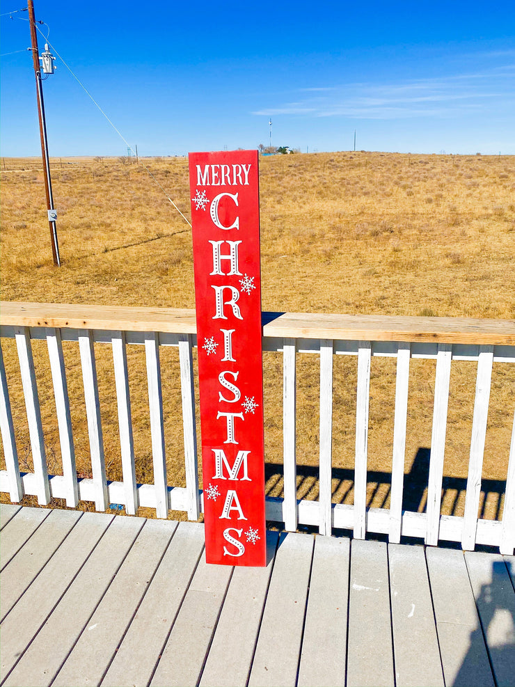 Reversible Merry Christmas / Always Thankful Front Porch Sign / Tall Front Door /  Entryway Double Sided Red Christmas / Brown Thankful sign