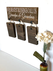 Our greatest blessings sign / 3 grand kids picture sign / Grandparent gift / Gift for Grandma and Grandpa / Custom grandparent wood sign