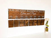 Our greatest blessings call us / Personalized 8 grandkid name sign / Wooden picture frame sign / Custom grandparent wood sign