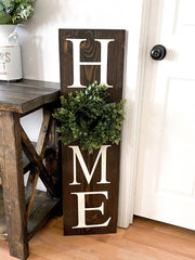Wood home sign with wreath / Front door sign / Large porch home sign / Entryway wood sign with wreath / Housewarming gift / Home decor sign