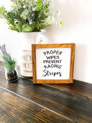Bathroom framed wood sign/ Proper wipes sign/ Funny farmhouse framed bathroom sign / Farmhouse style wooden sign/ Bathroom sign decor