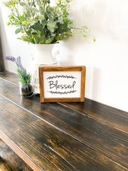 Framed blessed sign / Farmhouse style wooden sign / Blessed home sign / Home sign decor / Blessed wood sign