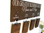 Our greatest blessings call us sign / Personalized Grandparent sign with Grand kid names and birthdays / 4 Grandchildren sign / Custom gift