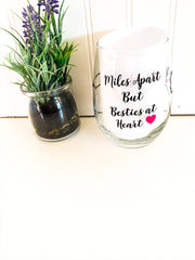 Personalized Best friend states wine glass, custom wine glass you choose two states with coordinating cities, Stem or Stemless wine glass