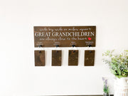 Side by side or miles apart Great Grandchildren are always close to the heart wooden grandparent custom sign with grand children names