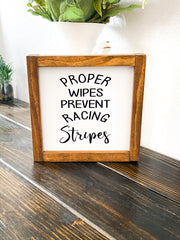 Bathroom framed wood sign/ Proper wipes sign/ Funny farmhouse framed bathroom sign / Farmhouse style wooden sign/ Bathroom sign decor