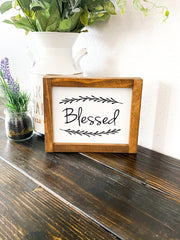 Framed blessed sign / Farmhouse style wooden sign / Blessed home sign / Home sign decor / Blessed wood sign