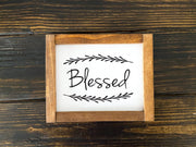 Framed blessed sign / Farmhouse style wooden sign / Blessed home sign / Home sign decor / Blessed wood sign