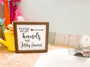 Farmhouse bathroom sign / Wash your hands you filthy animal / Cute/Funny farmhouse framed bathroom sign decor / Doo doo sign / Poop sign