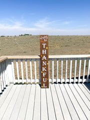 Thanksgiving Front Door Sign / Always Be Thankful Wooden Sign / Fall/ Autumn Wood Porch Sign / Tall Brown Be Thankful Thanksgiving door sign