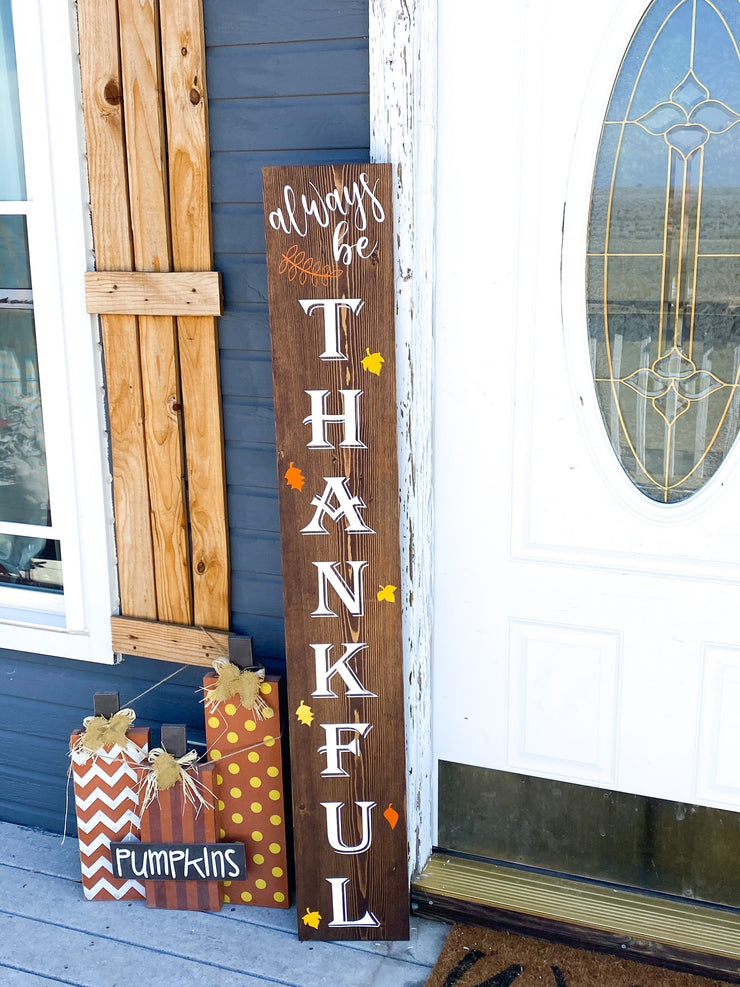 Reversible Christmas / Thanksgiving Front Door Sign. Double Sided Christmas / Always Be Thankful Wooden Sign. Christmas Door Decor Wood Sign
