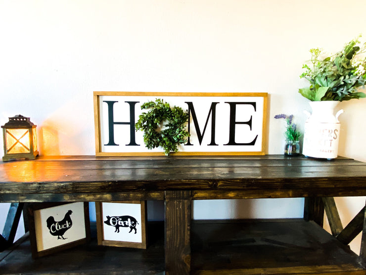 Home framed wooden sign / Large home sign with wreath / Farmhouse frame home sign / Wall decor home sign / Entryway wreath sign / Home sign