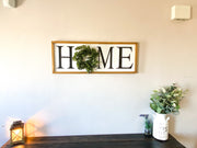 Home framed wooden sign / Large home sign with wreath / Farmhouse frame home sign / Wall decor home sign / Entryway wreath sign / Home sign