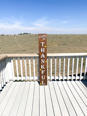 Reversible Merry Christmas / Always Thankful Front Porch Sign / Tall Front Door /  Entryway Double Sided Red Christmas / Brown Thankful sign
