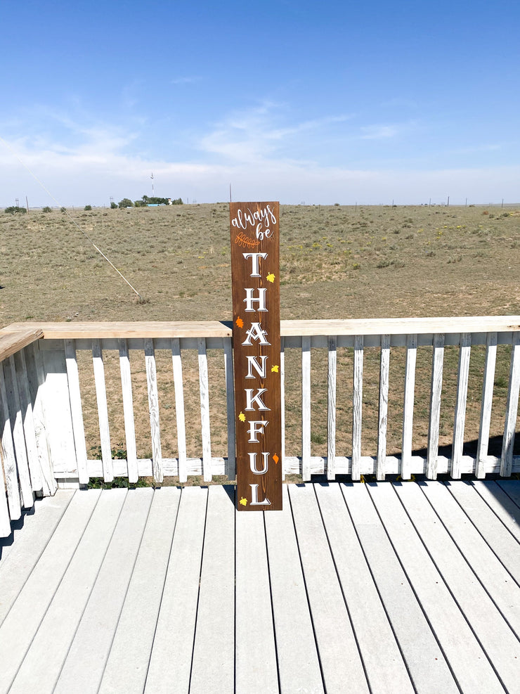 Reversible Merry Christmas / Always Thankful Front Porch Sign / Tall Front Door /  Entryway Double Sided Red Christmas / Brown Thankful sign