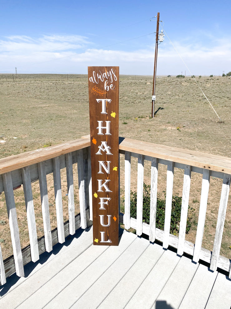 Reversible Merry Christmas / Always Thankful Front Porch Sign / Tall Front Door /  Entryway Double Sided Red Christmas / Brown Thankful sign