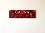 Personalized Christmas stocking hanging wall sign / Stocking holder sign / Last name stocking sign / Deer, snowflake stocking hanger sign