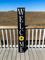 Reversible sign set Let it Snow / We Believe / Happy Halloween / Happy Fall Y&#39;all / Hello Summer / Welcome with flower / Large wooden signs