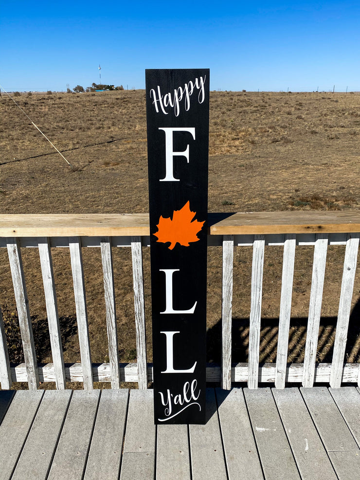 Reversible Happy Fall Yall/Happy Halloween outdoor front door/porch wooden sign. Large Halloween fall decor wooden sign for your front door