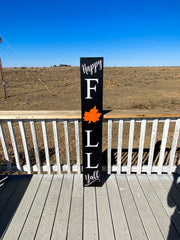 Reversible Happy Fall Yall/Happy Halloween outdoor front door/porch wooden sign. Large Halloween fall decor wooden sign for your front door