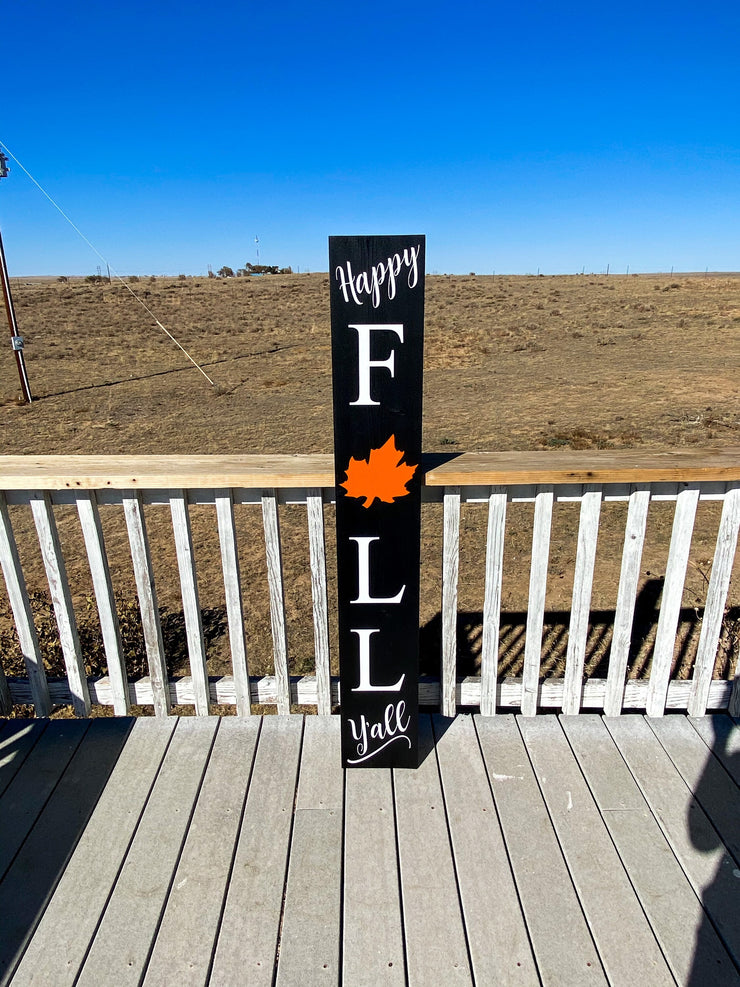 Reversible Happy Fall Yall/Happy Halloween outdoor front door/porch wooden sign. Large Halloween fall decor wooden sign for your front door