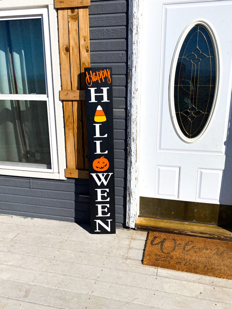 Reversible Happy Fall Yall/Happy Halloween outdoor front door/porch wooden sign. Large Halloween fall decor wooden sign for your front door